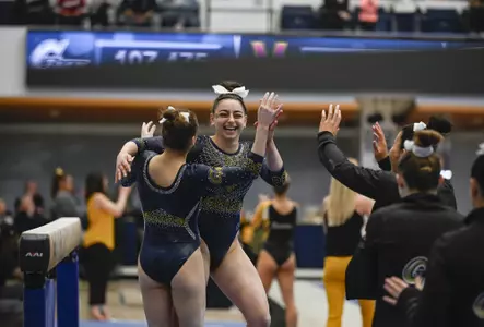 Hannah Cohen celebrates on senior day 2020