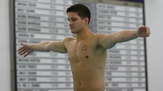 Nick Tomczyk gets ready to dive.