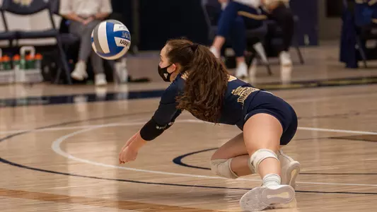 Bella Bowman goes for a dig