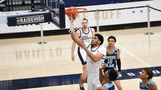 Ricky Lindo Jr. goes to the basket.