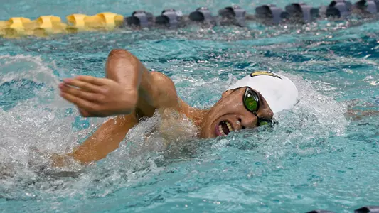 Zach Hu swims freestyle.