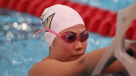 Andrea Ho waits for the start of the race.