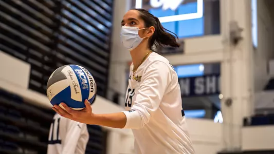 Callie Fauntleroy readies to serve