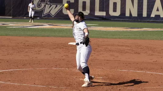 Sierra Lange fires a pitch vs. Villanova.