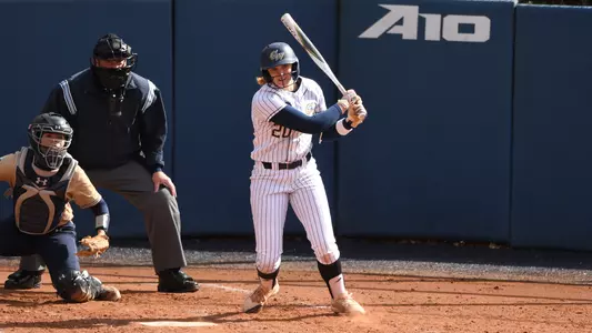 Faith Weber swings vs. Mount St. Mary's.