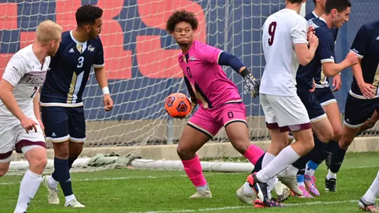 Justin Grady throws the ball in the A-10 final vs. Fordham.