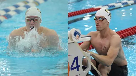 Marek Osina (left) and Emils Pone have garnered A-10 All-Academic Honors.