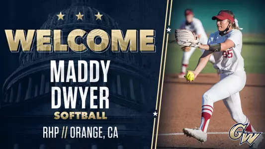 GRAPHIC: Welcome GW Softball Graduate Transfer Maddy Dwyer