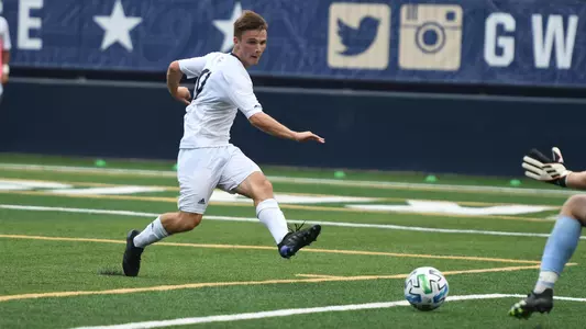 Carlyle Smart shoots one past the VMI keeper.