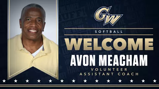 GRAPHIC: Welcome GW Softball Volunteer Assistant Coach Avon Meacham