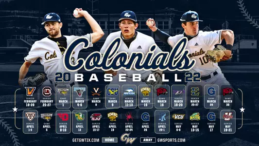 GW Baseball 2022 Schedule Graphic