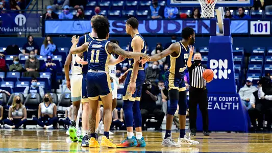 Joe Bamisile and James Bishop high five