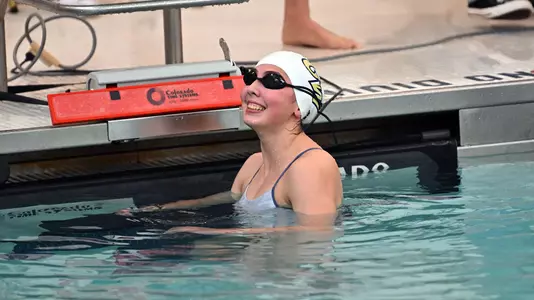 Ava Topolewski smiling after a race