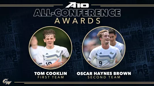 Men's Soccer Postseason A-10 Awards Graphic