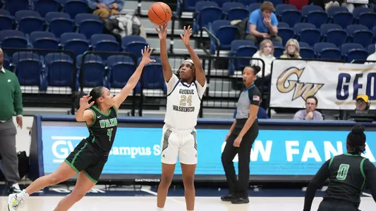 Asjah Inniss puts up a jump shot against Wilmington
