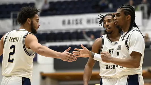 James Bishop and Maximus Edwards share a high-five