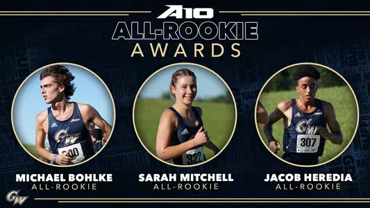 A-10 2022-23 Cross Country All-Rookie Performers Graphic