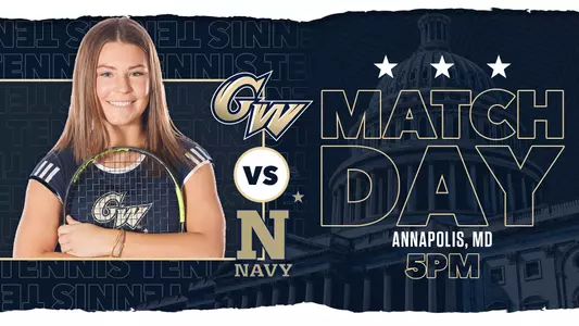 Women's Tennis match graphic at Navy