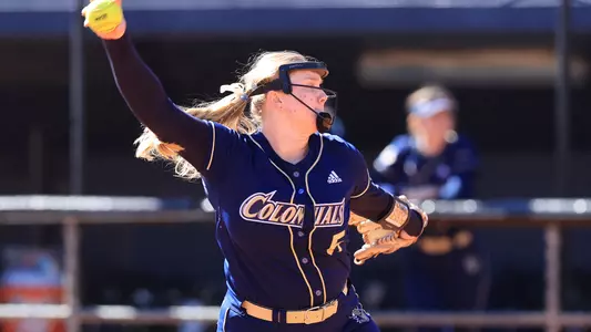 Megan Osterhaus delivers a pitch vs. Rider.