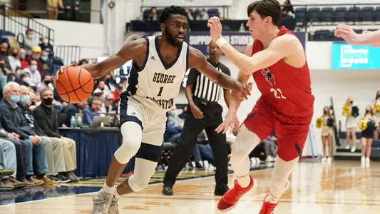 Joe Bamisile drives against Richmond.