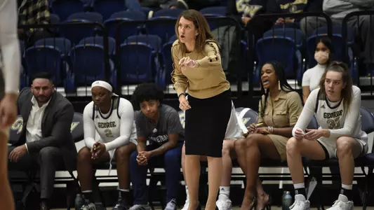 Caroline McCombs on the Sidelines against Virginia