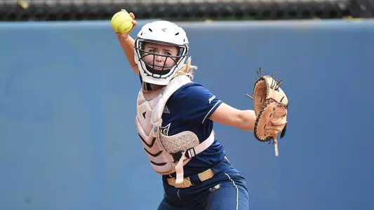 Abby Schaub makes a throw vs. Howard.