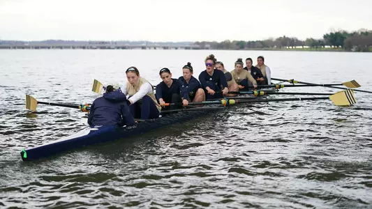 Women's rowing competes on the Potomac
