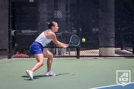 Katarina Marinkovikj swings the racquet at A10 Championship