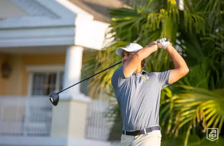 Arav Patel swings the club at the A10 Championship