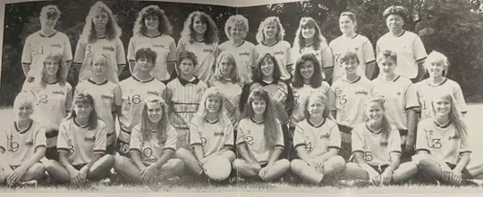 GW women's soccer 1990 team photo