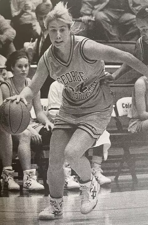 Cathy (Neville) Cranberg was a reliable contributor and two-time team captain during a tremendous run of success for GW women's basketball from 1991-1995.