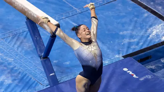 Rachel Katz finishes her routine at UNC