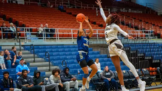 Nya Robertson puts up a shot against St. Bonaventure
