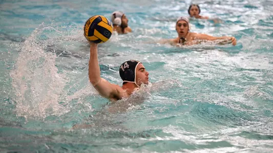 Peter Durkovic looking to pass or shoot at the Charles E. Smith Center