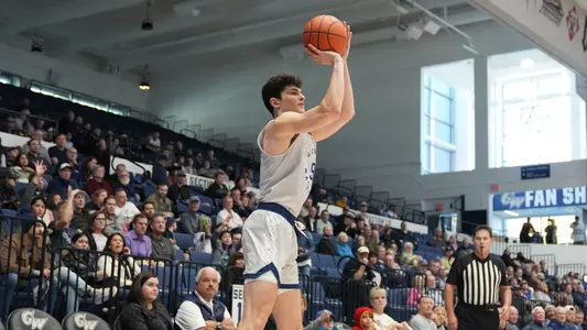 Garrett Johnson shoots a 3-pointer vs. New Hampshire