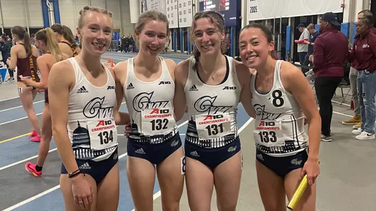 Women's distance medley relay sets the school record at the A-10 Championship