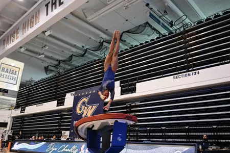 Deja Chambliss competes on vault at Lindsey Ferris Invitational