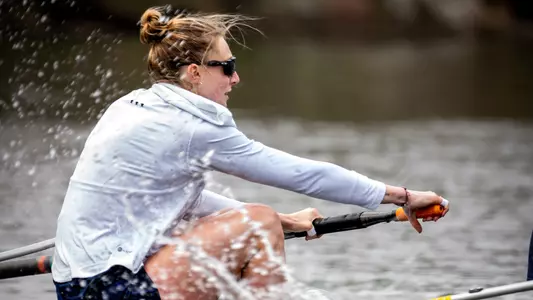 Women's rowing practices on the Potomac River