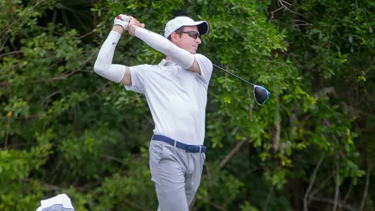 Jakub Hrinda swings the golf club
