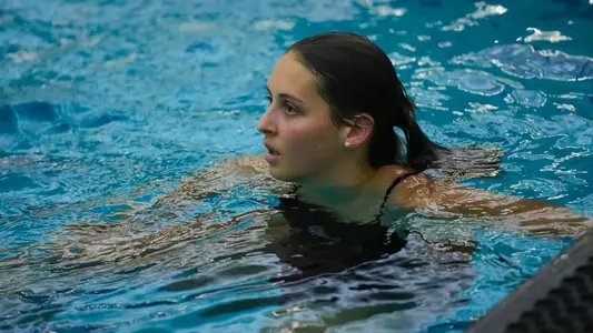 Olivia Paquette just after a dive at the Smith Center