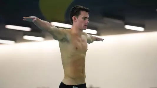 Ben Bradley ready to dive at the Smith Center