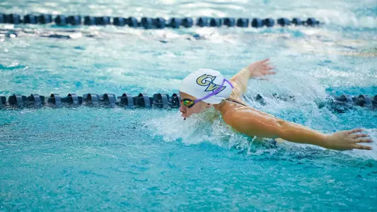 Moriah Freitas swimming at the Smith Center