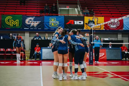 Volleyball Huddles at the A-10 Championship