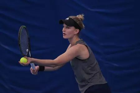 Stella Wiesemann getting ready to serve the ball 2/10/24
