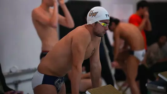 Philip Moldovanu preparing to race against Virginia Tech at the Smith Center