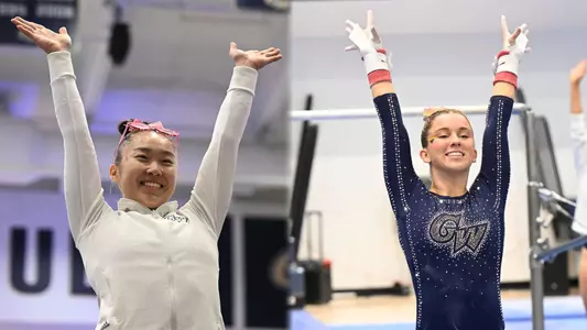 Maya Peters and Kendall Whitman celebrate