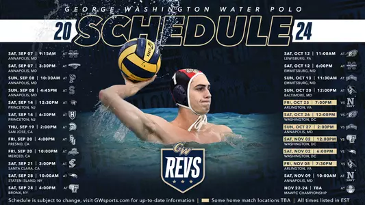 2024 Men's Water Polo Schedule Graphic