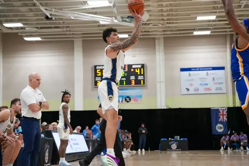 Garrett Johnson shoots a 3-pointer against McNeese