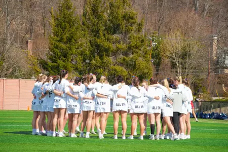 Lacrosse Huddles before a game at the Vern