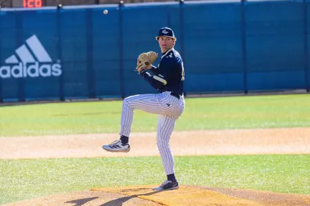Matt Bruno Delivers a Pitch vs. Maine
